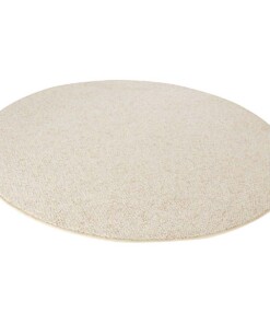 Rond vloerkleed Wol-optiek - crème - overzicht schuin, thumbnail