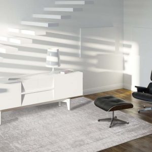 White Lounge Minimalistic Room With Upstairs