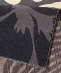 Modern vloerkleed bloemen Flora - grijs - close up, thumbnail