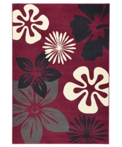 Modern vloerkleed bloemen Flora - paars - overzicht schuin, thumbnail Modern vloerkleed bloemen Flora - paars - overzicht schuin, thumbnail