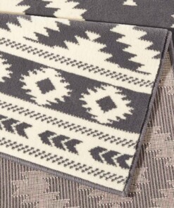 Modern vloerkleed ruiten Ethno - grijs/crème - close up, thumbnail Modern vloerkleed ruiten Ethno - grijs/crème - close up, thumbnail