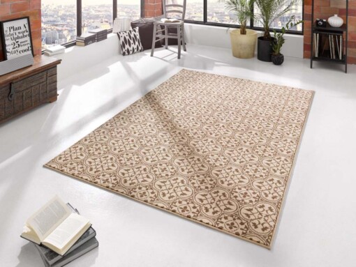 Modern vloerkleed Pattern - bruin/crème - sfeer