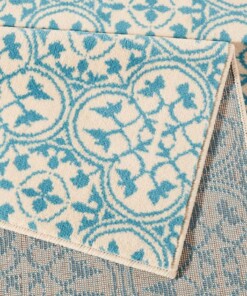Modern vloerkleed Pattern - blauw/crème - close up, thumbnail