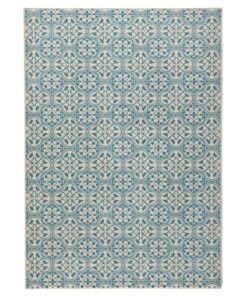 Modern vloerkleed Pattern - blauw/crème - overzicht schuin, thumbnail