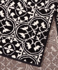 Modern vloerkleed Pattern - zwart/crème - close up, thumbnail