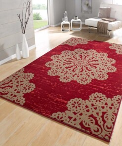 Modern vloerkleed Lace - rood/bruin - sfeer