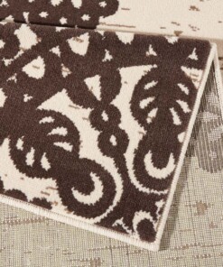 Modern vloerkleed Lace - bruin/crème - close up, thumbnail