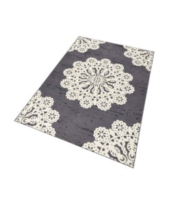 Modern vloerkleed Lace - grijs/crème - overzicht schuin, thumbnail Modern vloerkleed Lace - grijs/crème - overzicht schuin, thumbnail