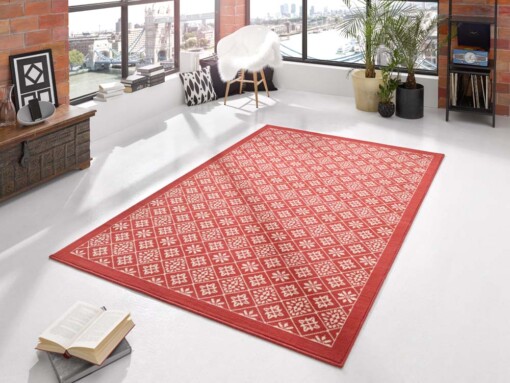 Modern vloerkleed ruiten Tile - - sfeer