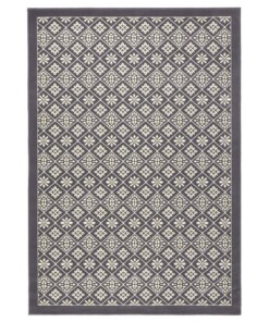 Modern vloerkleed ruiten Tile - grijs/crème - overzicht schuin, thumbnail Modern vloerkleed ruiten Tile - grijs/crème - overzicht schuin, thumbnail