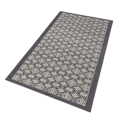 Moderne loper Tile - grijs/crème - overzicht schuin