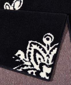 Modern vloerkleed Blossom - zwart - close up, thumbnail