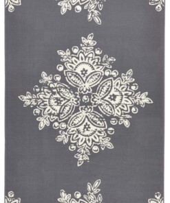 Modern vloerkleed Blossom - grijs - overzicht schuin, thumbnail