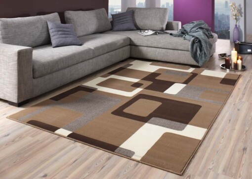 Modern vloerkleed Retro - bruin