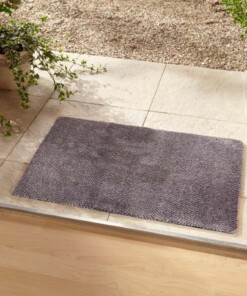 Modern effen deurmat Clean & Go - grijs