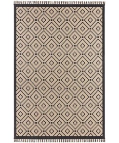 Scandinavisch vloerkleed Öresund - beige/zwart - overzicht boven, thumbnail