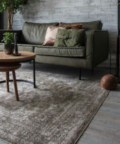 Vintage vloerkleed feather Joy de Vivre - taupe - sfeer, thumbnail