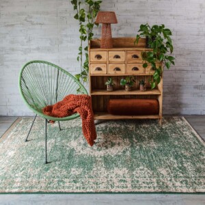 Vintage vloerkleed pixel Urban green 2