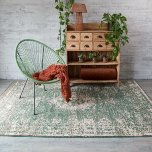 Vintage vloerkleed pixel Urban green