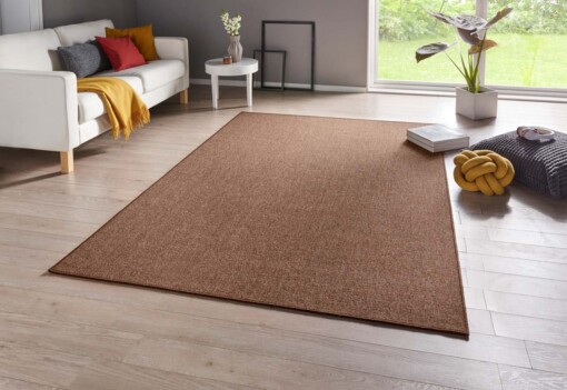 Effen vloerkleed Casual - bruin - sfeer