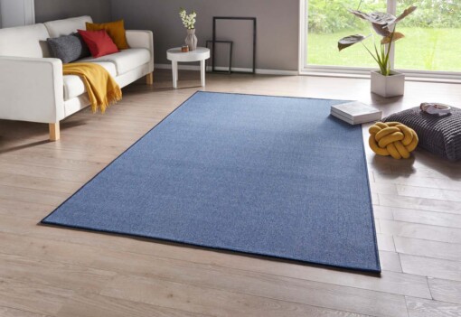 Effen vloerkleed Casual - blauw - sfeer