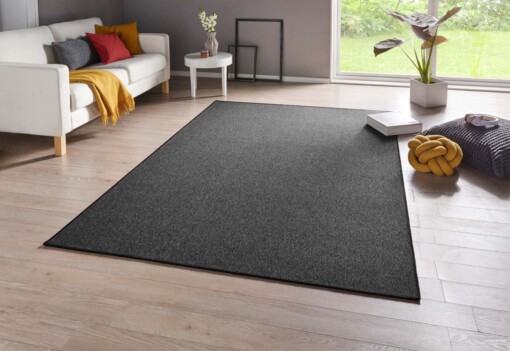 Effen vloerkleed Casual - antraciet - sfeer