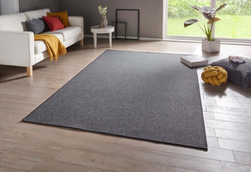 Effen vloerkleed Casual - donkergrijs - sfeer