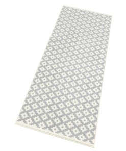 Moderne loper ruiten Lattice - grijs/creme - overzicht schuin