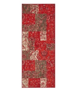 Patchwork loper Kirie - rood/bruin - overzicht boven, thumbnail Patchwork loper Kirie - rood/bruin - overzicht boven, thumbnail