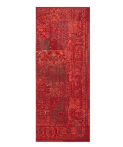 Vintage loper Plume - rood - overzicht boven, thumbnail Vintage loper Plume - rood - overzicht boven, thumbnail