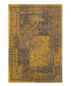 Vintage vloerkleed Plume - goud/grijs - overzicht boven, thumbnail