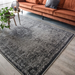 Vintage vloerkleed pixel grey mouse hoek 2
