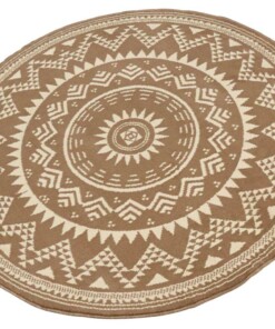 Rond vloerkleed Valencia - bruin - overzicht schuin, thumbnail Rond vloerkleed Valencia - bruin - overzicht schuin, thumbnail