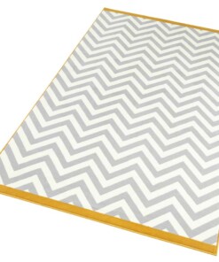 Modern vloerkleed Meridian - goud/grijs - overzicht schuin, thumbnail