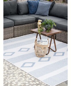 Vloerkleed Triangle Joy de Vivre Kunstwol - blauw - sfeer, thumbnail