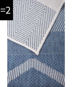 Vloerkleed Triangle Joy de Vivre Kunstwol - blauw - close up materiaal, thumbnail