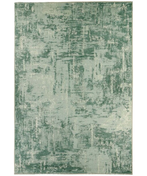 Vintage Vloerkleed Flow - Blue Emerald - overzicht boven