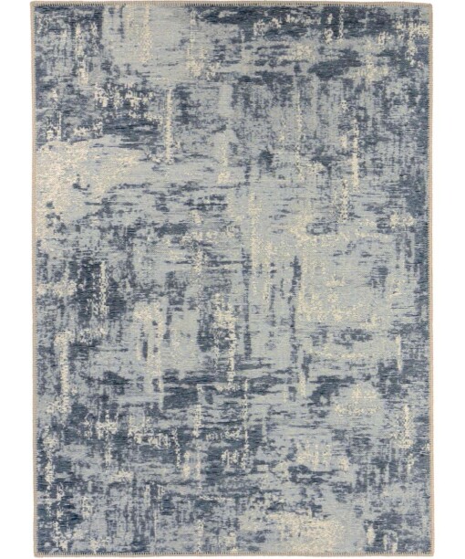 Vintage Vloerkleed Flow - Petrol Ice - overzicht boven