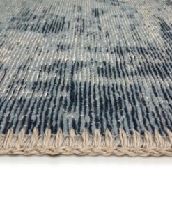 Vintage Vloerkleed Flow - Petrol Ice - close up zijkant, thumbnail