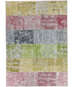 Patchwork Vloerkleed Cento - Pink Rainbow - overzicht boven, thumbnail