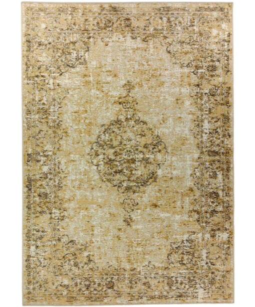 Vintage Vloerkleed Mitali - Yellow Rust - overzicht boven