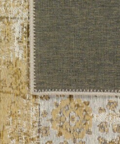 Patchwork Vloerkleed Dices - Yellow Rust - achterkant, thumbnail