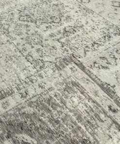 Patchwork Vloerkleed Dices - Old Silver - close up, thumbnail