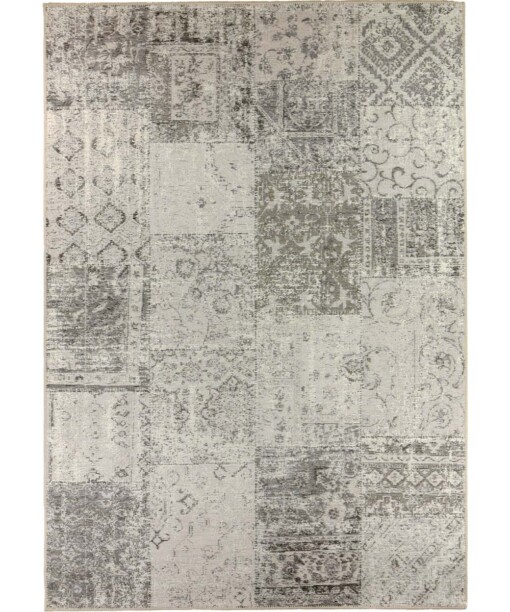 Patchwork Vloerkleed Dices - Old Silver - overzicht boven