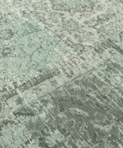 Patchwork Vloerkleed Dices - Blue Metal - close up, thumbnail