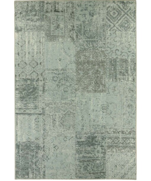 Patchwork Vloerkleed Dices - Blue Metal - overzicht boven