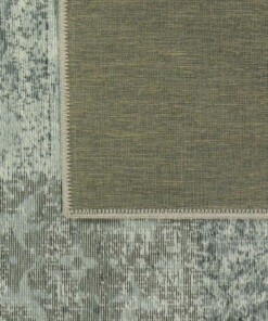 Patchwork Vloerkleed Dices - Blue Metal - achterkant, thumbnail