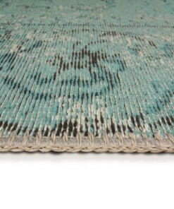 Patchwork Vloerkleed Dices - Petrol Sky - close up zijkant, thumbnail Patchwork Vloerkleed Dices - Petrol Sky - close up zijkant, thumbnail