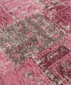 Patchwork Vloerkleed Dices - Pink Dreams - close up, thumbnail