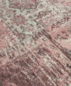 Patchwork Vloerkleed Dices - Liquid Pink - close up, thumbnail